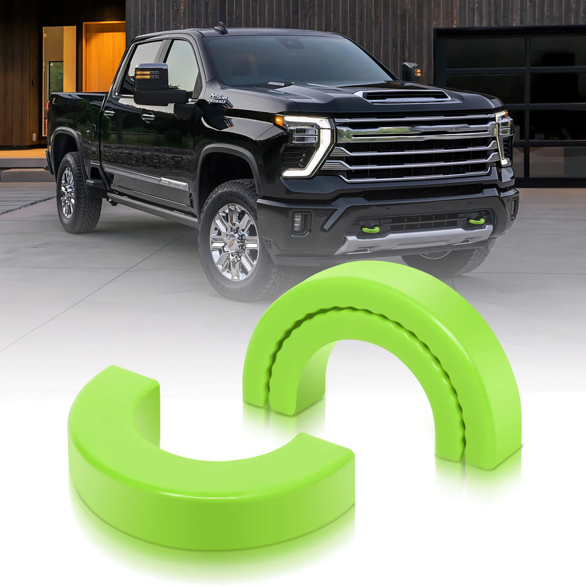 Tow Hitch Covers for Chevy Silverado 1500 & GMC Sierra 1500 – Silicone Tow Hook Accessories (Green or Red)