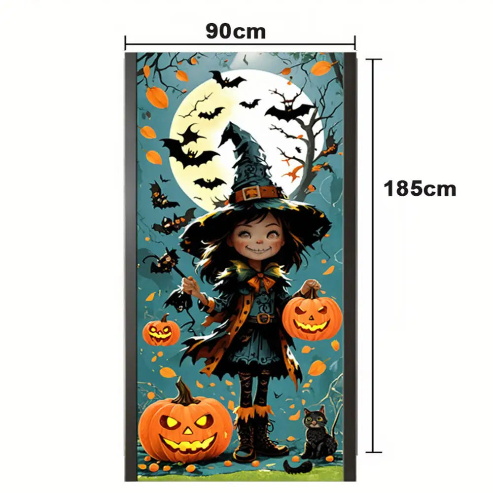 Halloween Door Cover Backdrop — Horror Movie Character Banner 185x90cm