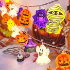 Halloween LED Light String — Battery-Powered Warm White