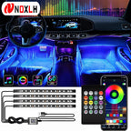 RGB Car Interior Ambient Foot Strip Lights – App & Remote Control LED Kit