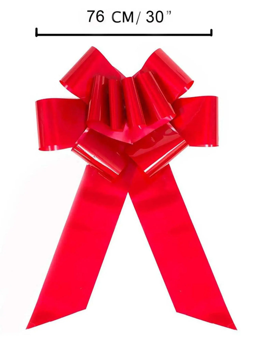 Giant Red Car Bow – 30" Gloss Pull Bow for Cars, Christmas Trees & Party Decor