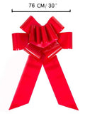 Giant Red Car Bow – 30" Gloss Pull Bow for Cars, Christmas Trees & Party Decor