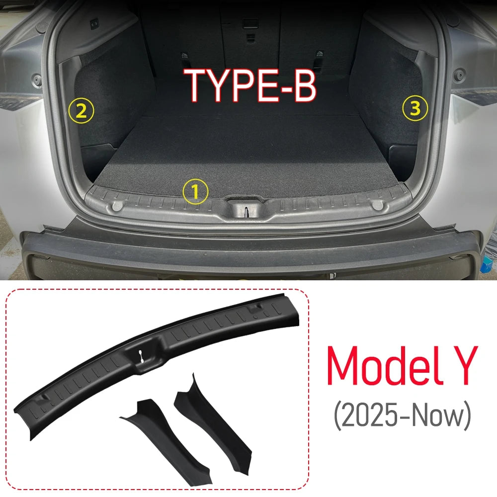 TPE Trunk Sill Plate & Rear Bumper Guard for Tesla Model Y Juniper 2025–2026