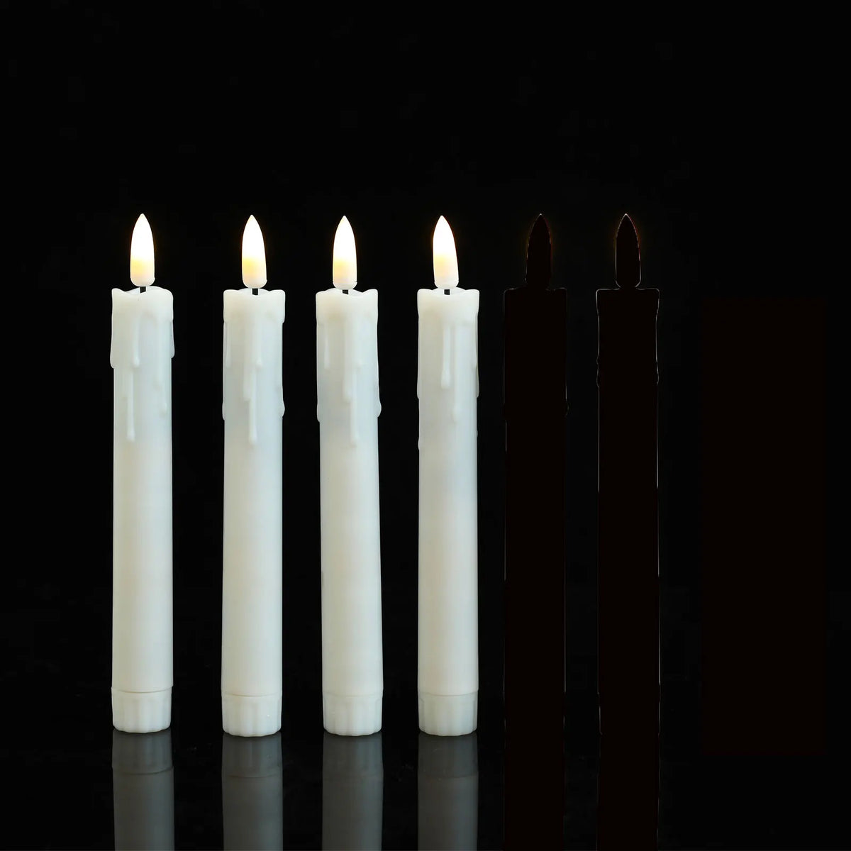 LED Taper Candles – Warm White Battery-Powered Christmas Candlesticks
