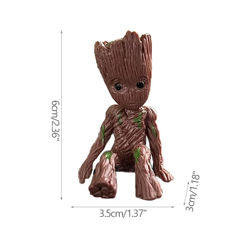 Groot Figurine Desktop Ornament | Cartoon Tree Man Miniature Decor