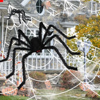 Halloween Giant Spider & Cobweb Decoration Set — Indoor & Outdoor Party Decor