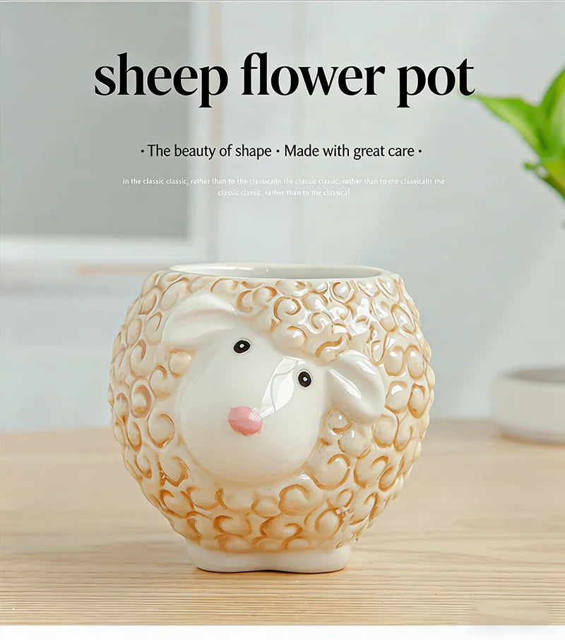 Cute Animal Ceramic Succulent Planter – Balcony & Desktop Home Decor