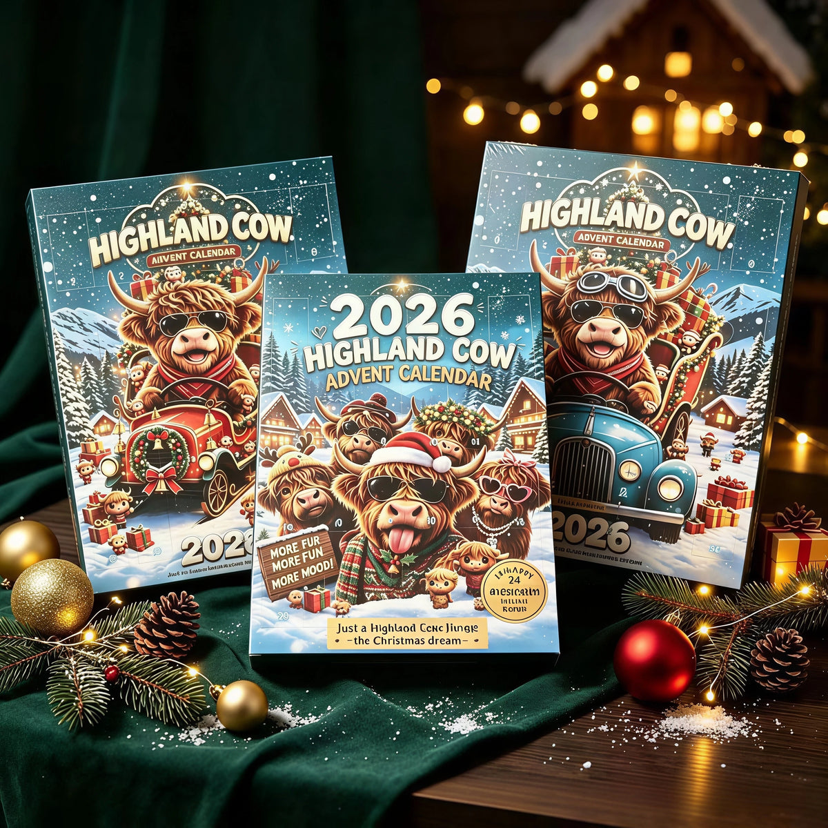 2026 Highland Cow Advent Calendar – 24-Day Christmas Countdown