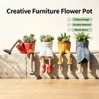 Leggy Resin Sitting Planter – Cute Cantilevered Flowerpot for Plant Lovers