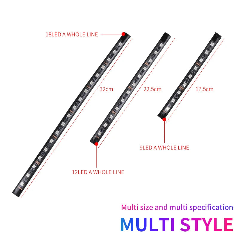 RGB Car Interior Ambient Foot Strip Lights – App & Remote Control LED Kit