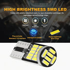 T10 W5W CANBUS LED Bulbs – 6000K White Interior & License Plate Lights (10-Pack)