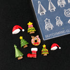 Christmas Silicone Nail Art Mold – 3D DIY Resin Nail Charms Template