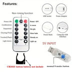 USB LED Curtain String Lights – 8 Modes for Holiday, Party & Room Décor