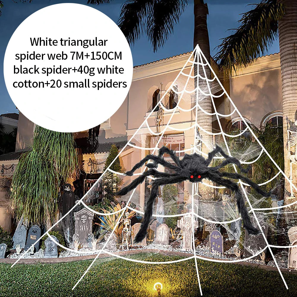 Giant Halloween Spider Web Decoration — 5m & 7m Indoor/Outdoor
