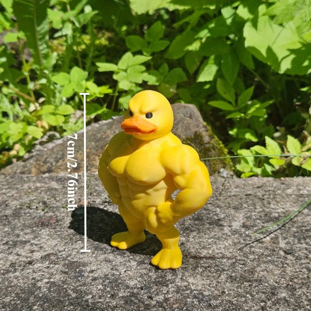 Muscle Duck Statue – Whimsical 3D Figurine for Desk, Shelf & Home Decor