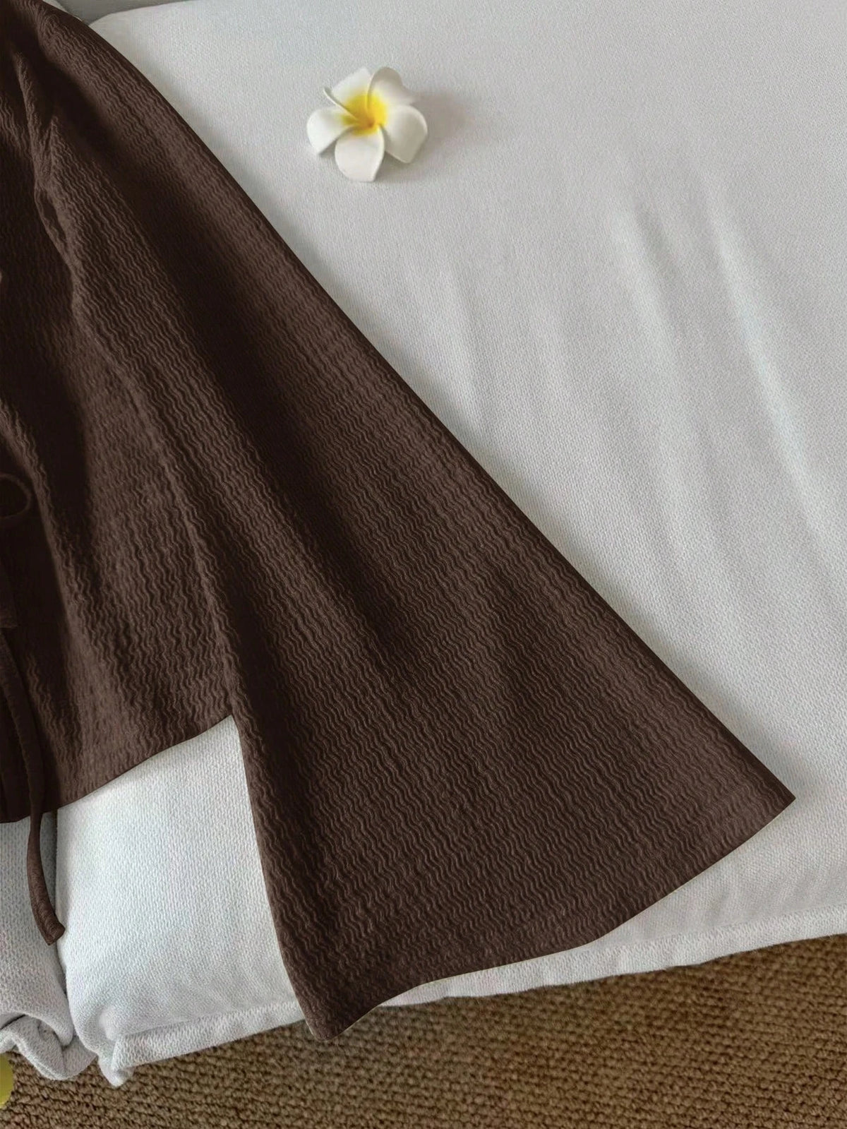 Women's Tie-Front Flare Sleeve Blouse – V-Neck Knit Cottagecore Top