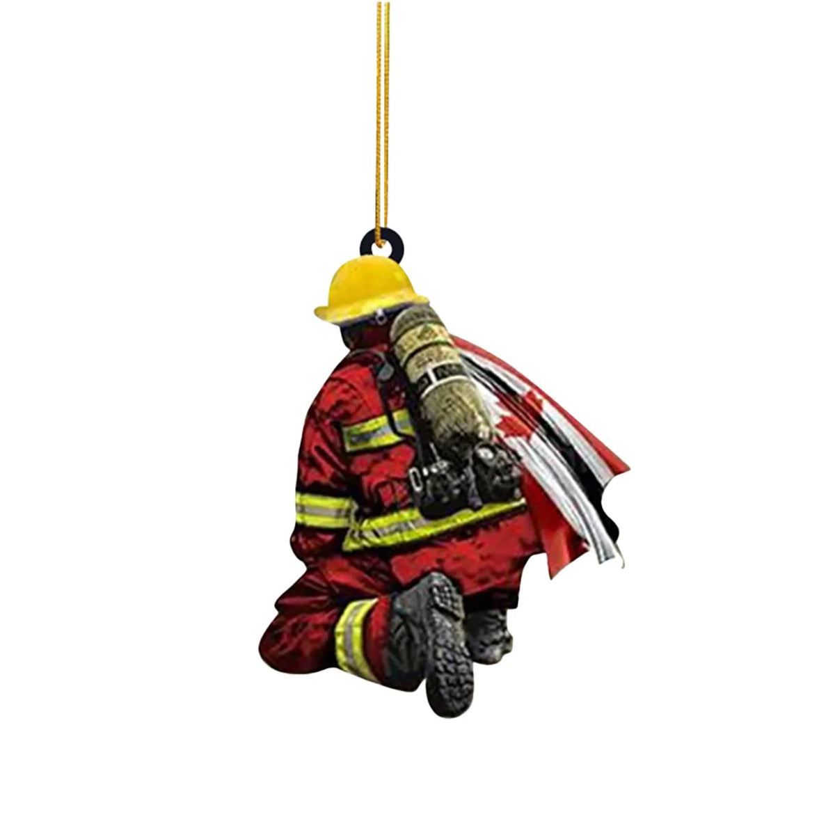 Firefighter Christmas Ornament – Double-Sided Acrylic Fireman Hanging Decoration