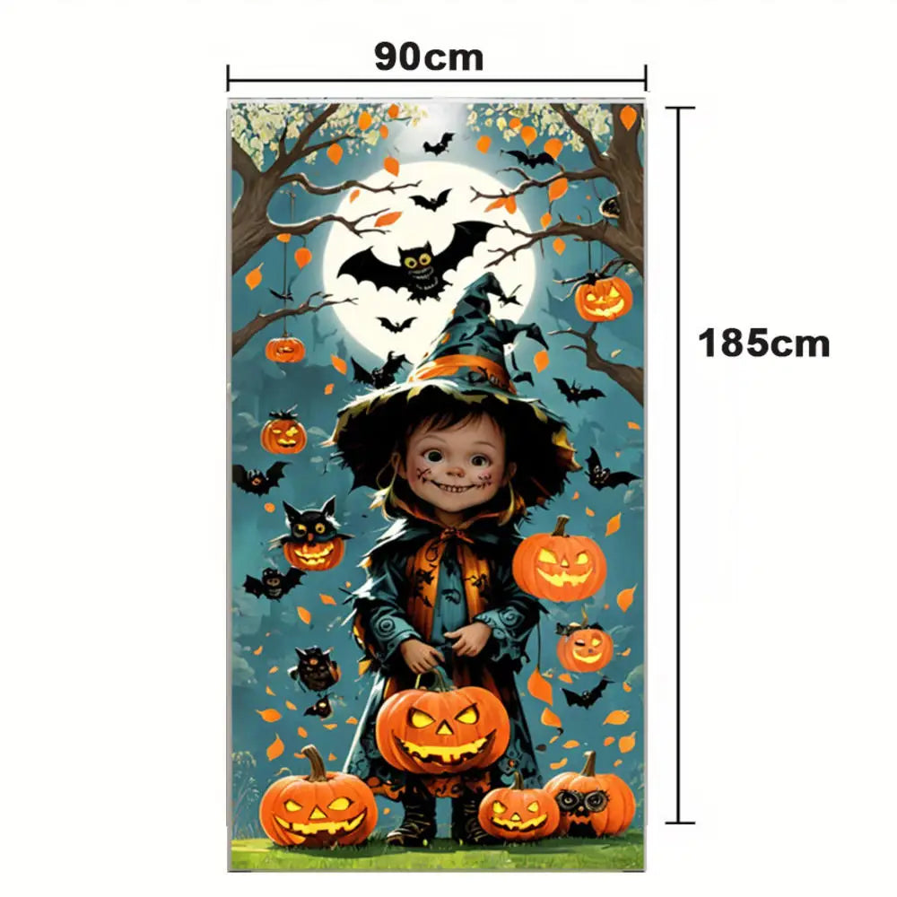 Halloween Door Cover Backdrop — Horror Movie Character Banner 185x90cm