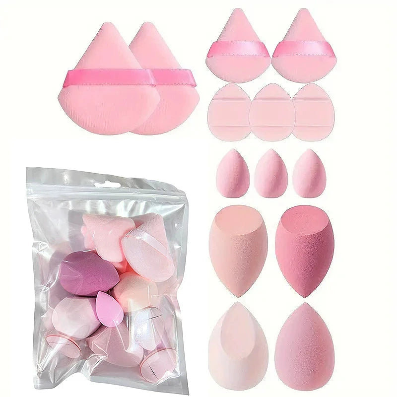 Makeup Brush & Beauty Sponge Set – Multiple Sizes & Colors