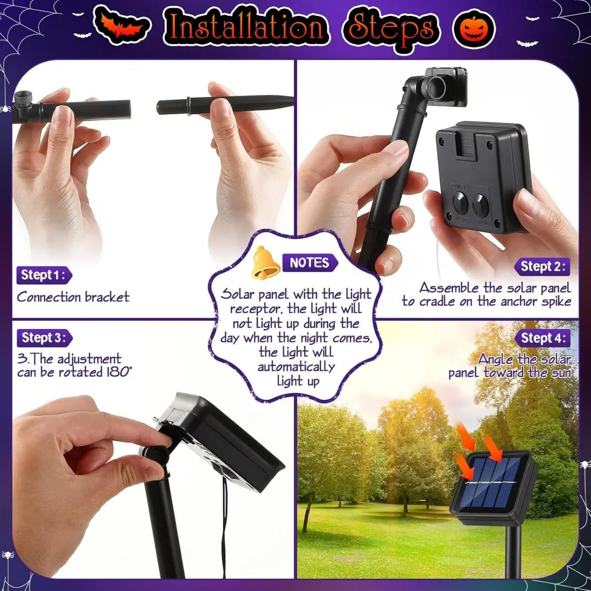 Halloween Solar String Lights — Bat, Pumpkin & Ghost LED Decor