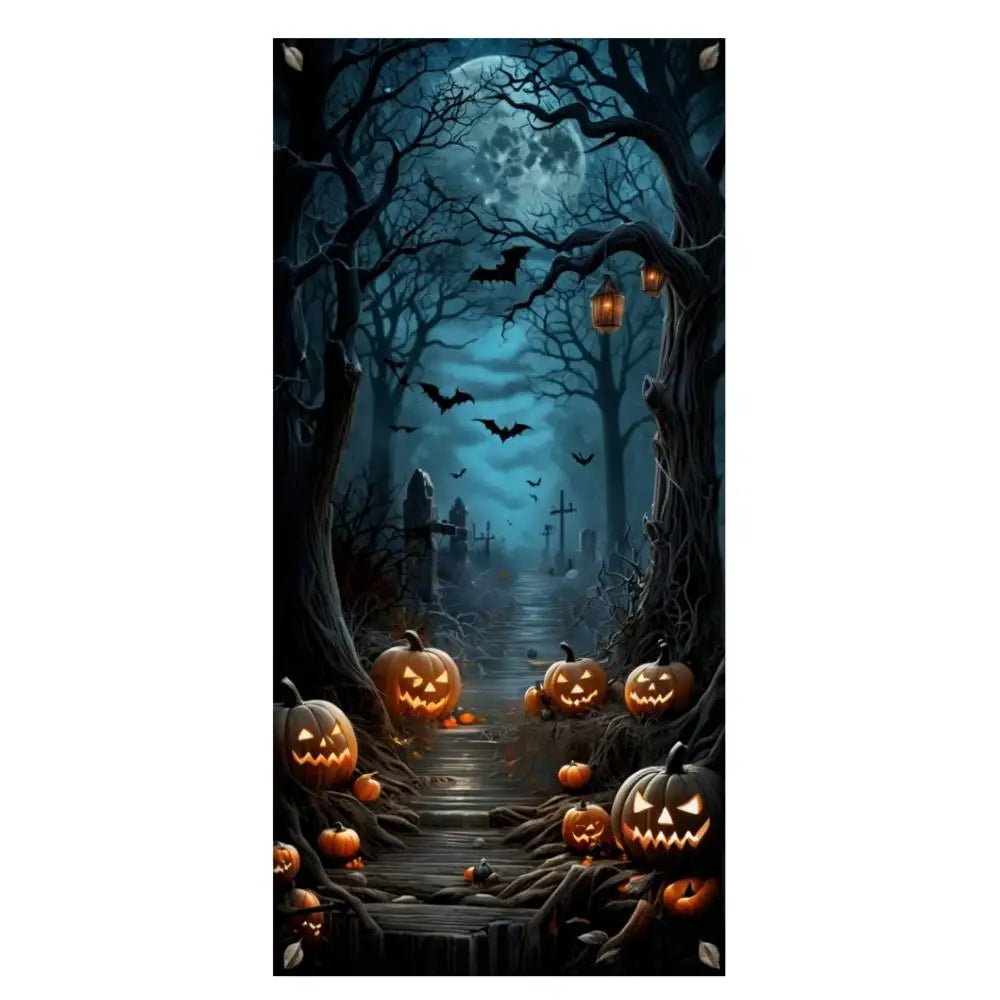 Halloween Door Cover Backdrop — Horror Movie Character Banner 185x90cm