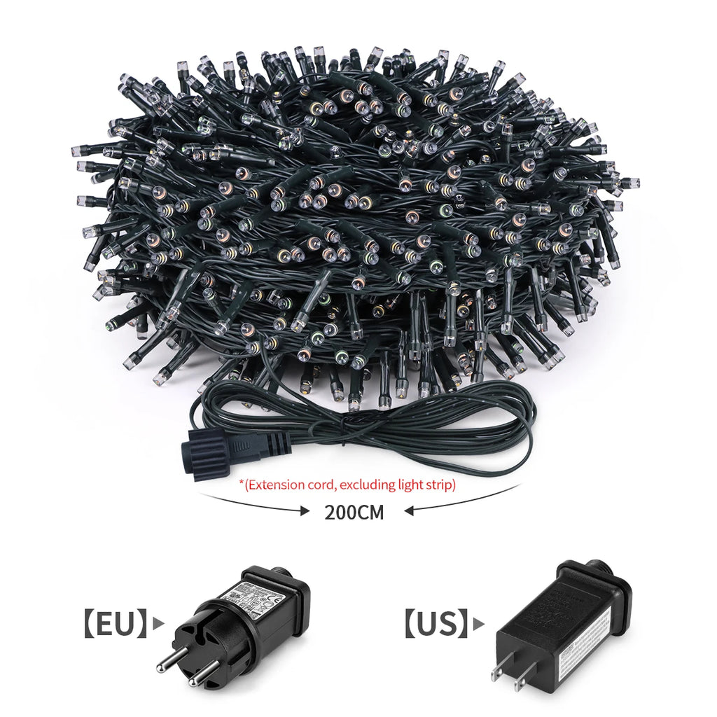 Christmas LED String Lights – Outdoor Waterproof Fairy Lights for Garden, Tree & Party Decoration (10M–100M)