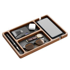 Solid Wood Desktop Organizer & Storage Tray for Home Office