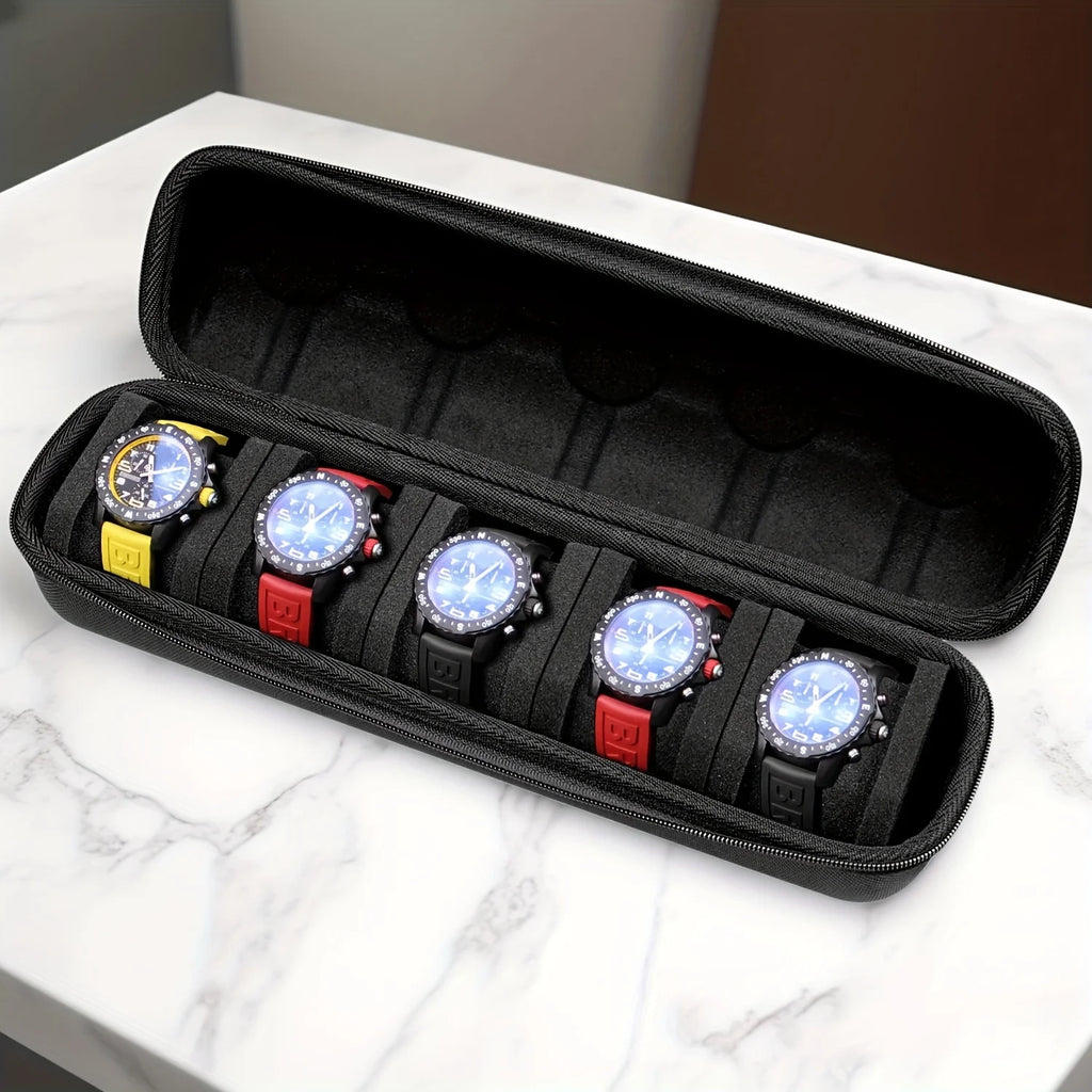 5-Slot Hard Shell Travel Watch Case