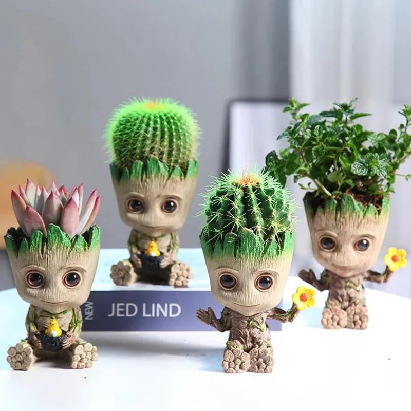 Groot Figurine Desktop Ornament | Cartoon Tree Man Miniature Decor