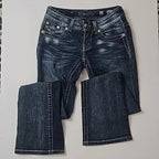 Women's Diamond Embroidery Wide-Leg Jeans – Y2K Baggy Denim Flare Trousers