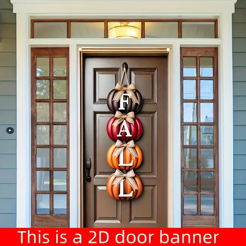 Autumn Pumpkin Welcome Door Banner – Thanksgiving Indoor & Outdoor Décor