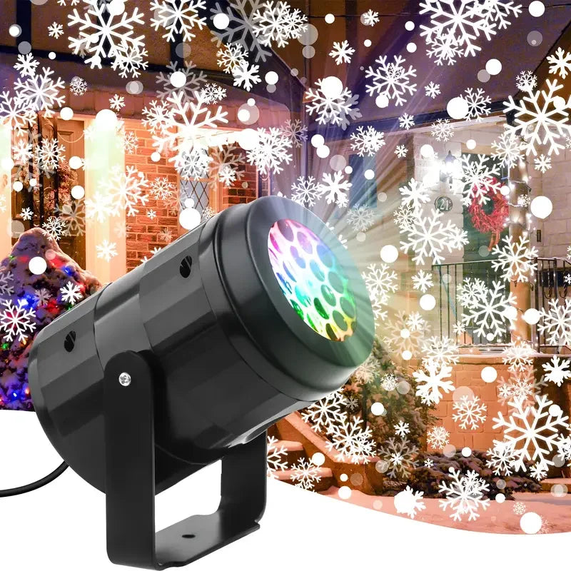 Snowflake Projector Light – USB Rotating Indoor & Outdoor Christmas Decoration