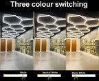 Dimmable Hexagon LED Ceiling Lights – RGB & Multi-Color, Garage/Gym/Gaming