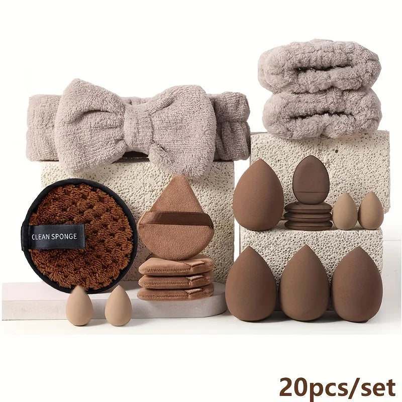 Makeup Brush & Beauty Sponge Set – Multiple Sizes & Colors