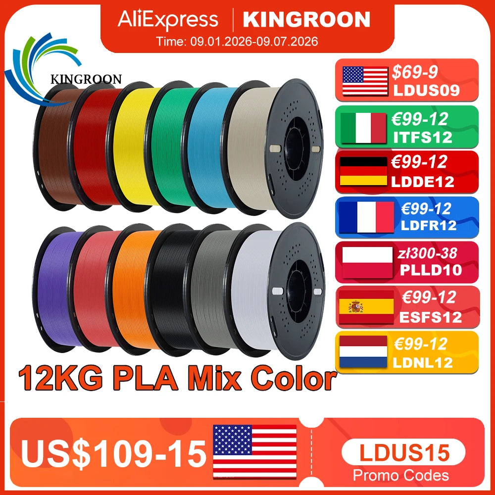 KINGROON 10rolls 1.75mm PLA Filament