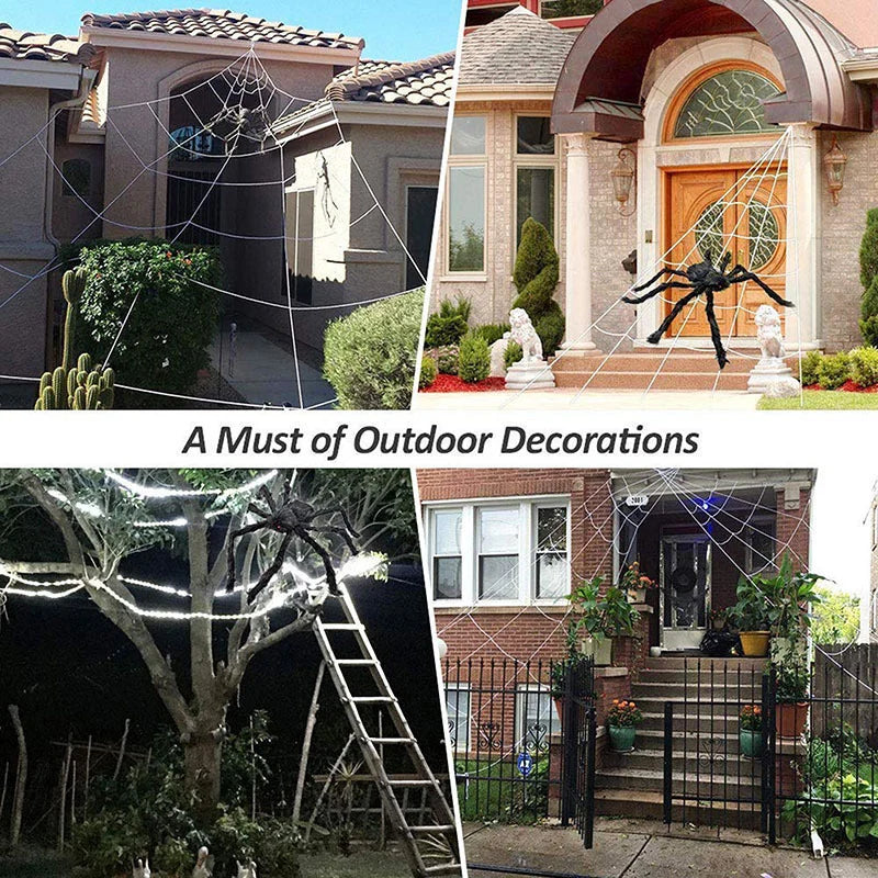 Giant Halloween Spider Web Decoration — 5m & 7m Indoor/Outdoor