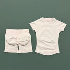 Histello 2-Piece Seamless Yoga Set – Short Sleeve & Shorts