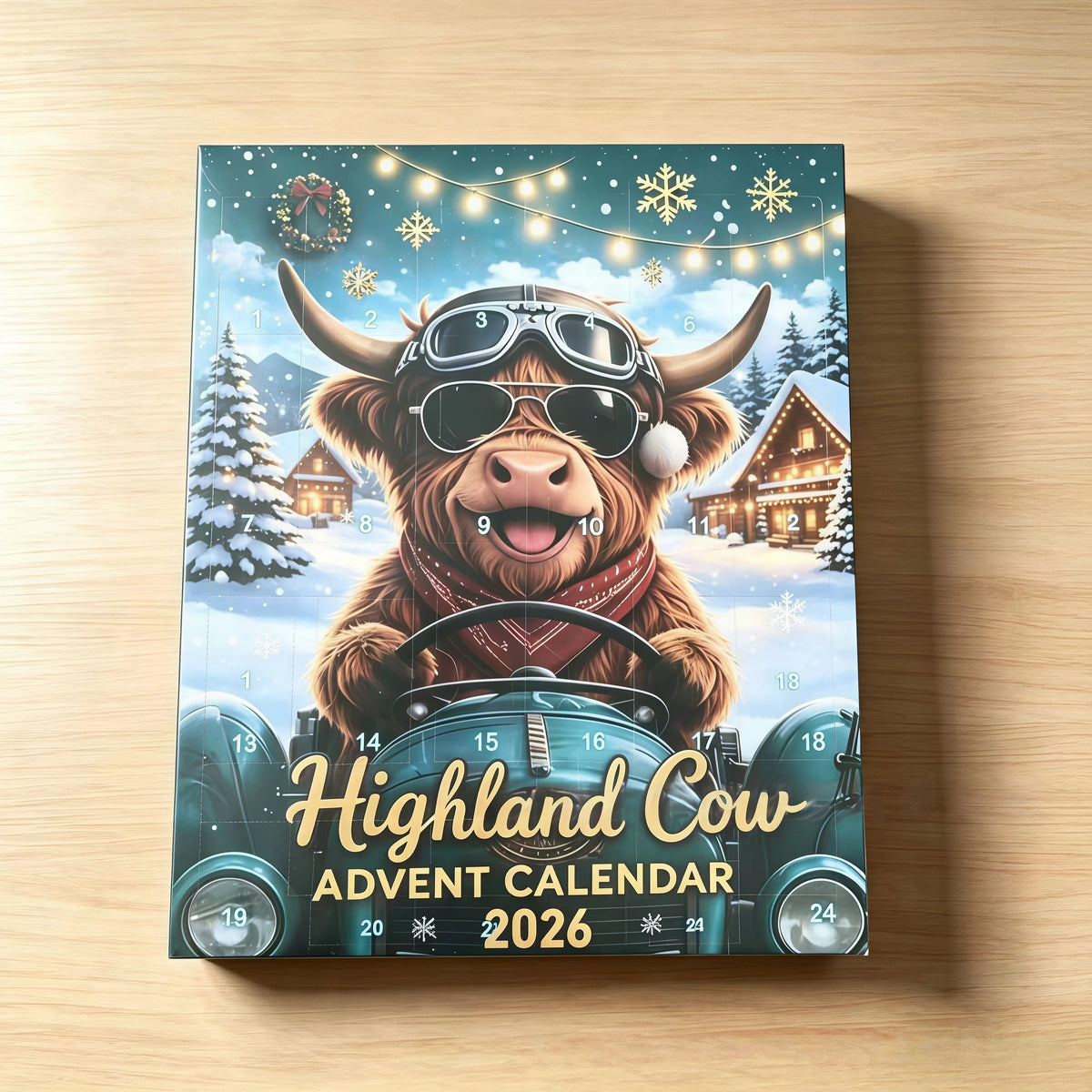 2026 Highland Cow Advent Calendar – 24-Day Christmas Countdown