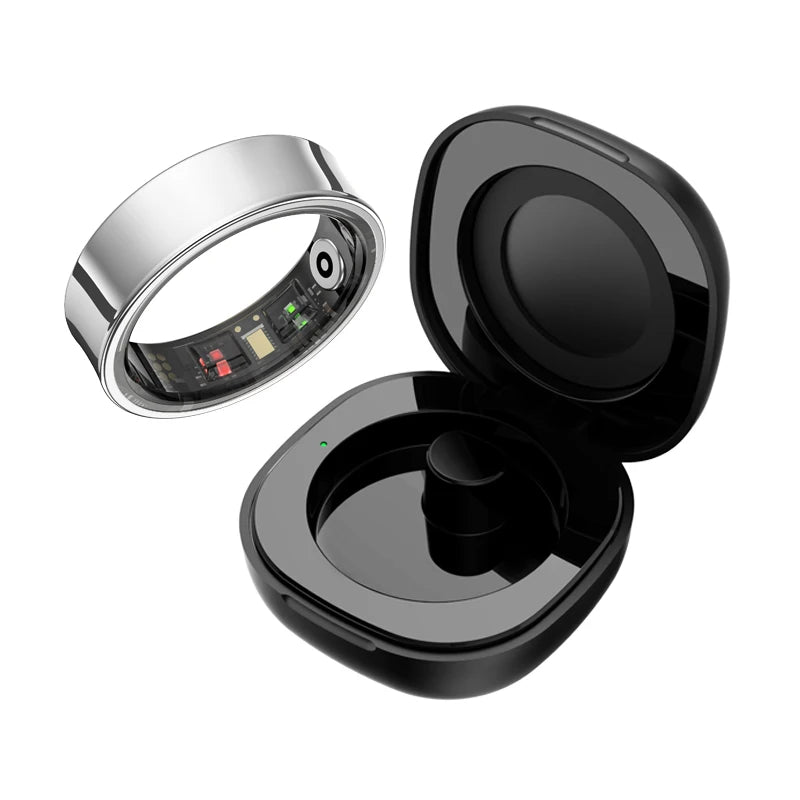 R09 Smart Ring with Charging Case | Heart Rate, Blood Oxygen & Sleep Monitor | 5ATM Waterproof