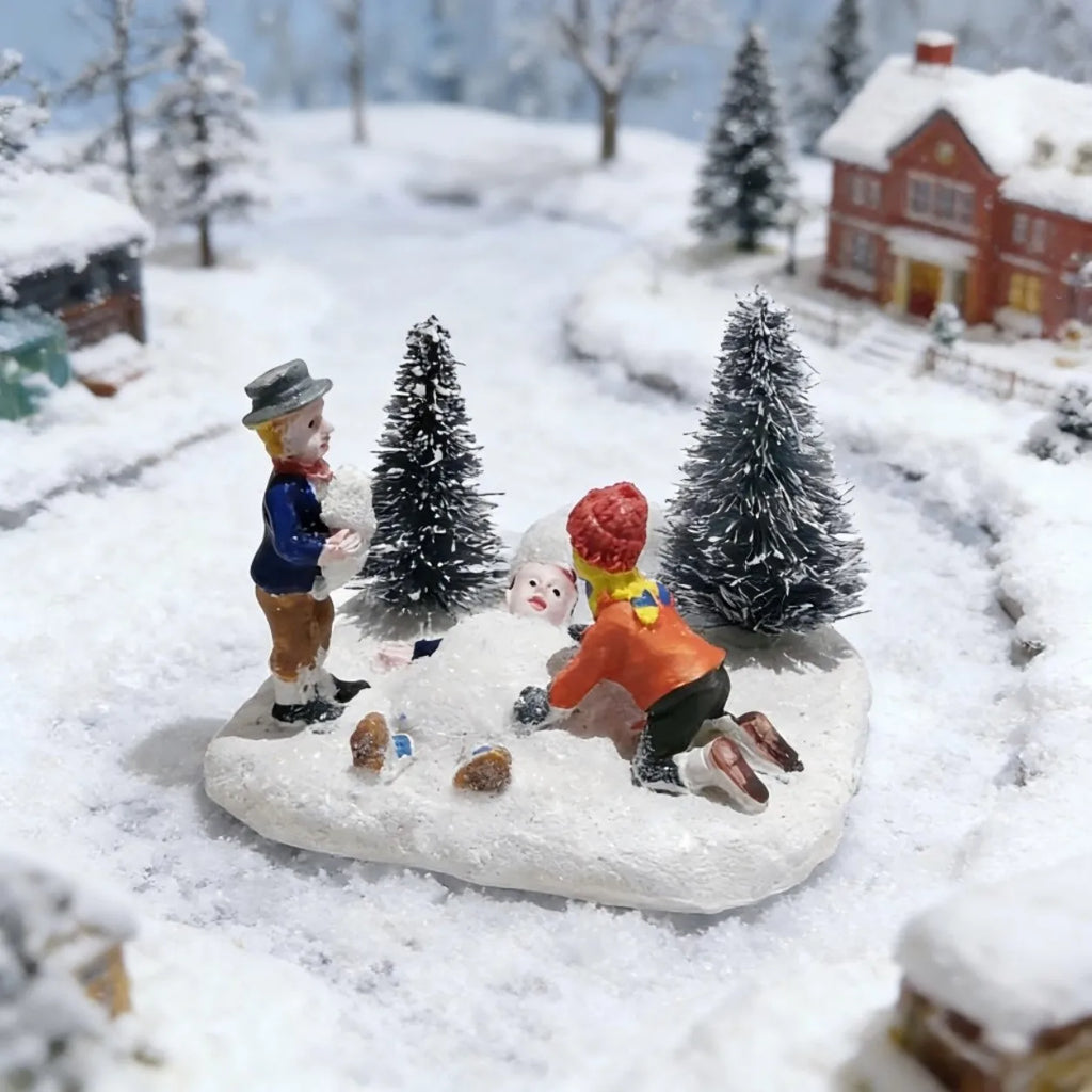 Christmas Village Figurine Set – Holiday Scene Decoration