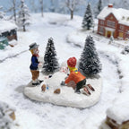 Christmas Village Figurine Set – Holiday Scene Decoration