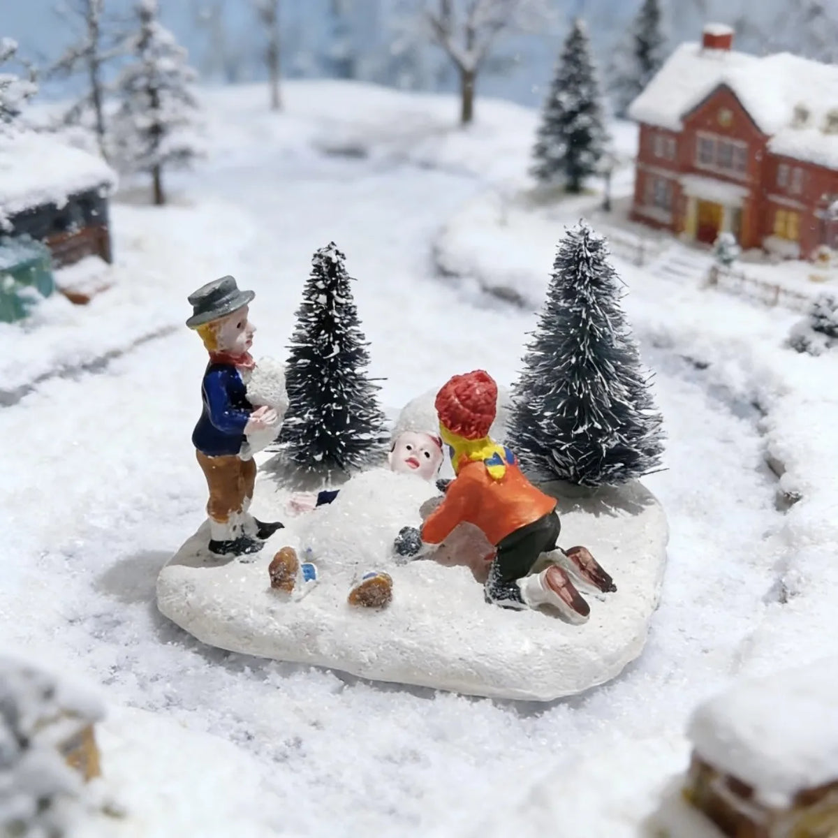 Christmas Village Figurine Set – Holiday Scene Decoration