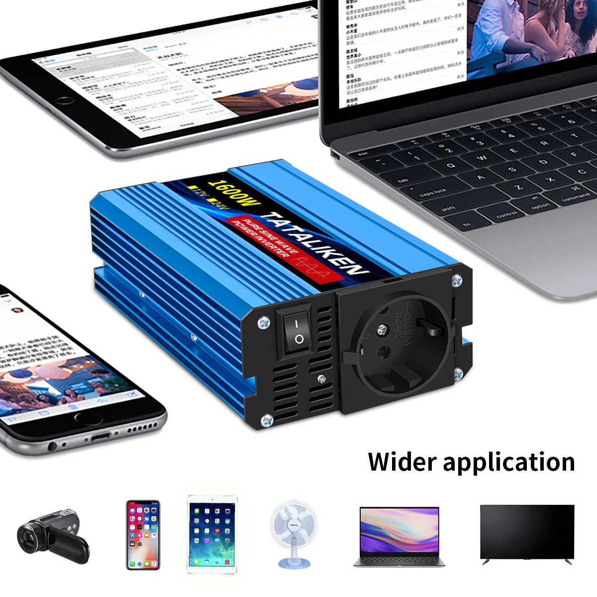 Pure Sine Wave Power Inverter – DC 12V/24V to AC 220V, 1000W–6000W