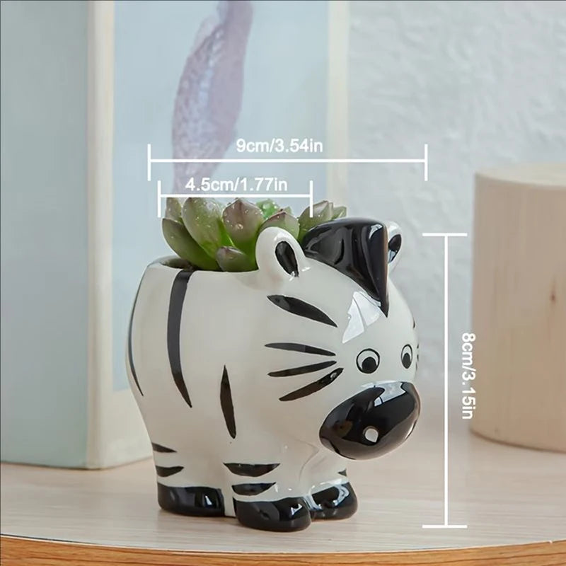 Cute Animal Ceramic Succulent Planter – Balcony & Desktop Home Decor