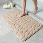 3D Cobblestone Embossed Bath Mat | Non-Slip, Absorbent & Machine Washable