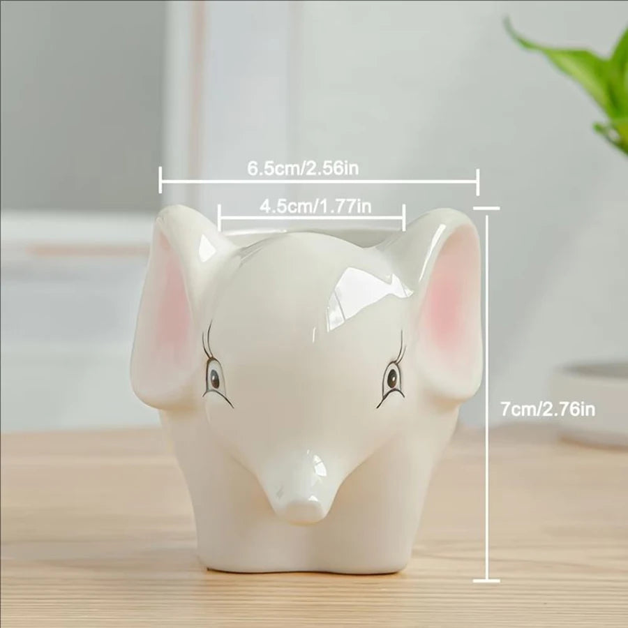Cute Animal Ceramic Succulent Planter – Balcony & Desktop Home Decor