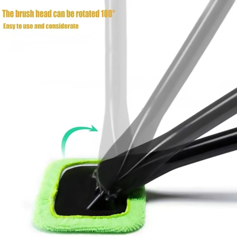 Long-Handle Car Windshield Cleaning Brush – Interior Auto Glass Wiper Kit