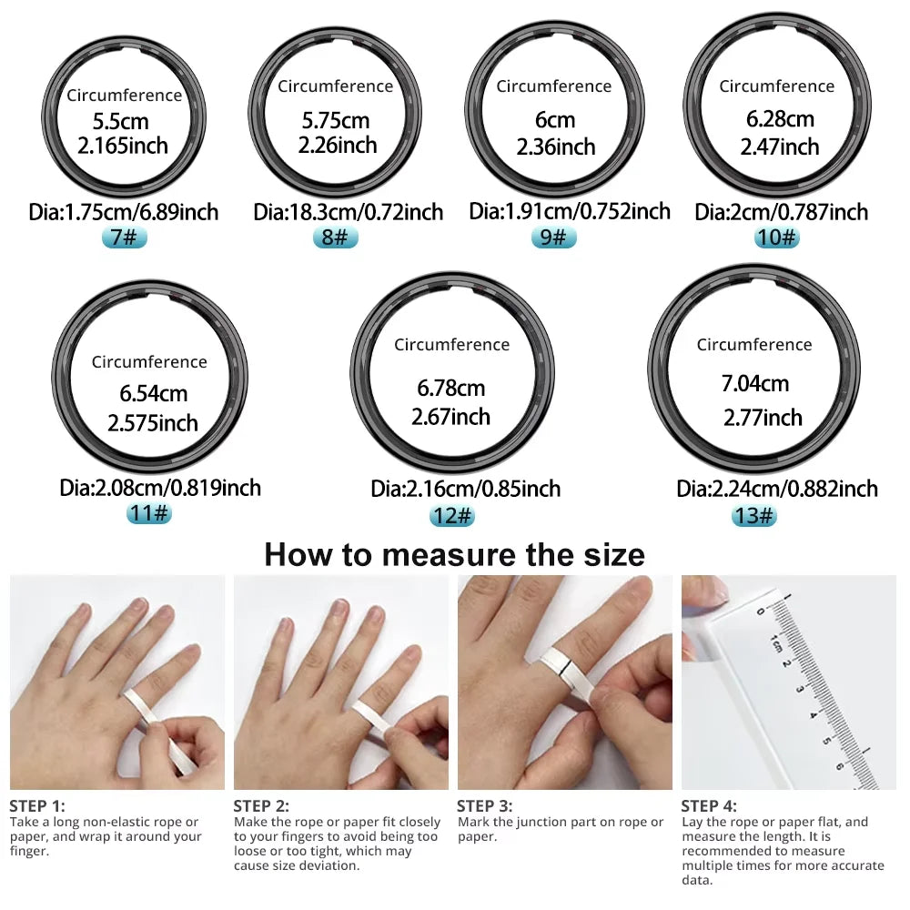 R09 Smart Ring with Charging Case | Heart Rate, Blood Oxygen & Sleep Monitor | 5ATM Waterproof