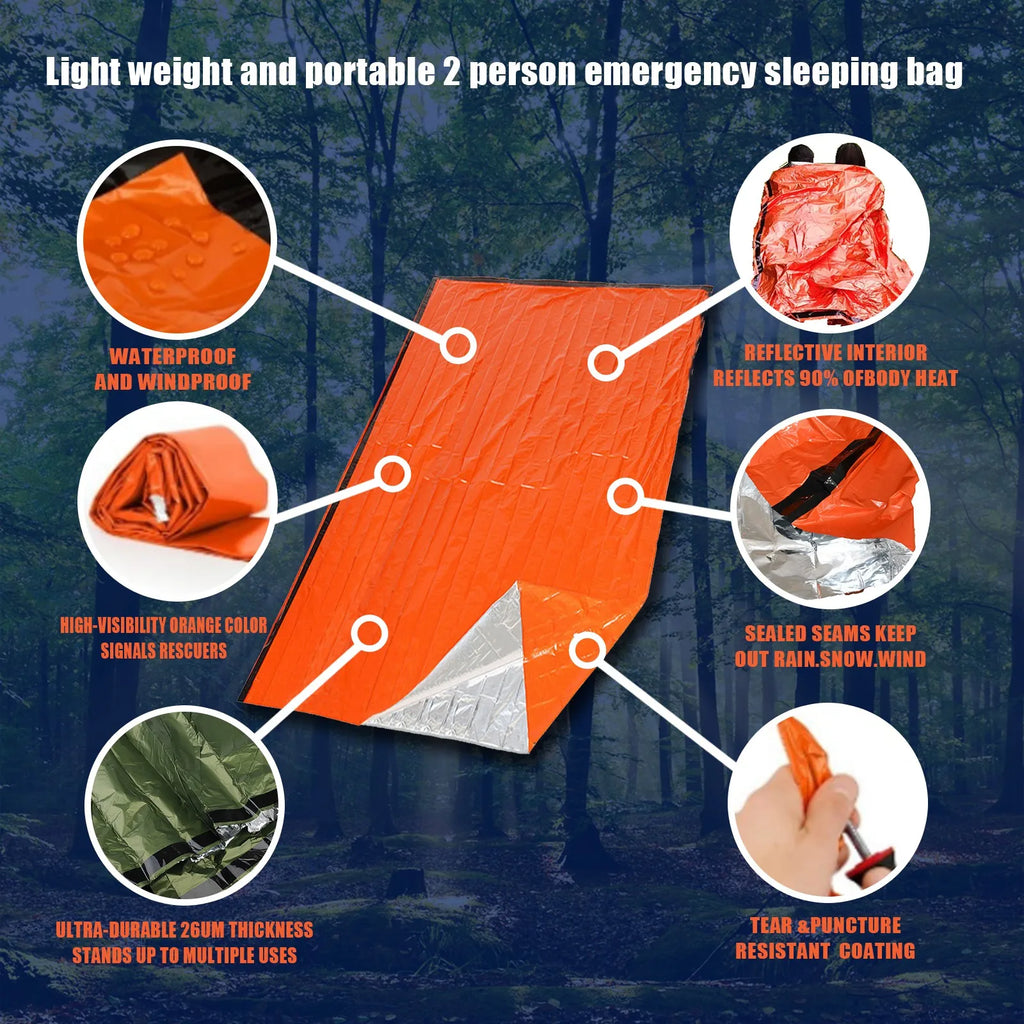 Emergency Survival Sleeping Bag – Waterproof Mylar Thermal Sack for Camping & Rescue