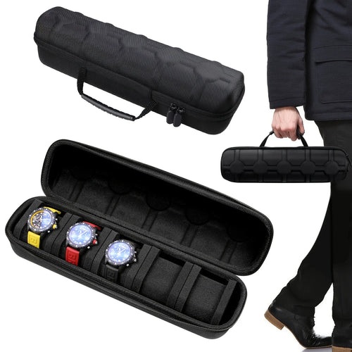 5-Slot Hard Shell Travel Watch Case